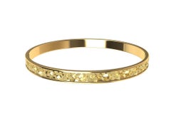 18 Karat Yellow Gold Rectangles Bangle Bracelet