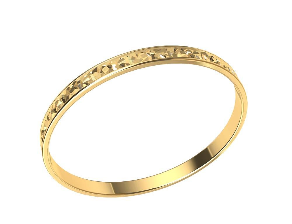 Contemporain Bracelet jonc rectangulaire en or jaune 18 carats en vente