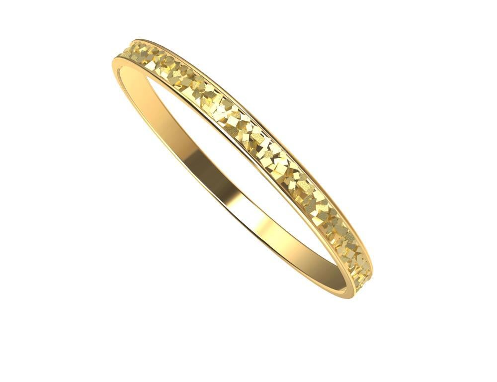 Contemporary 18 Karat Yellow Gold Rectangles Bangle Bracelet For Sale