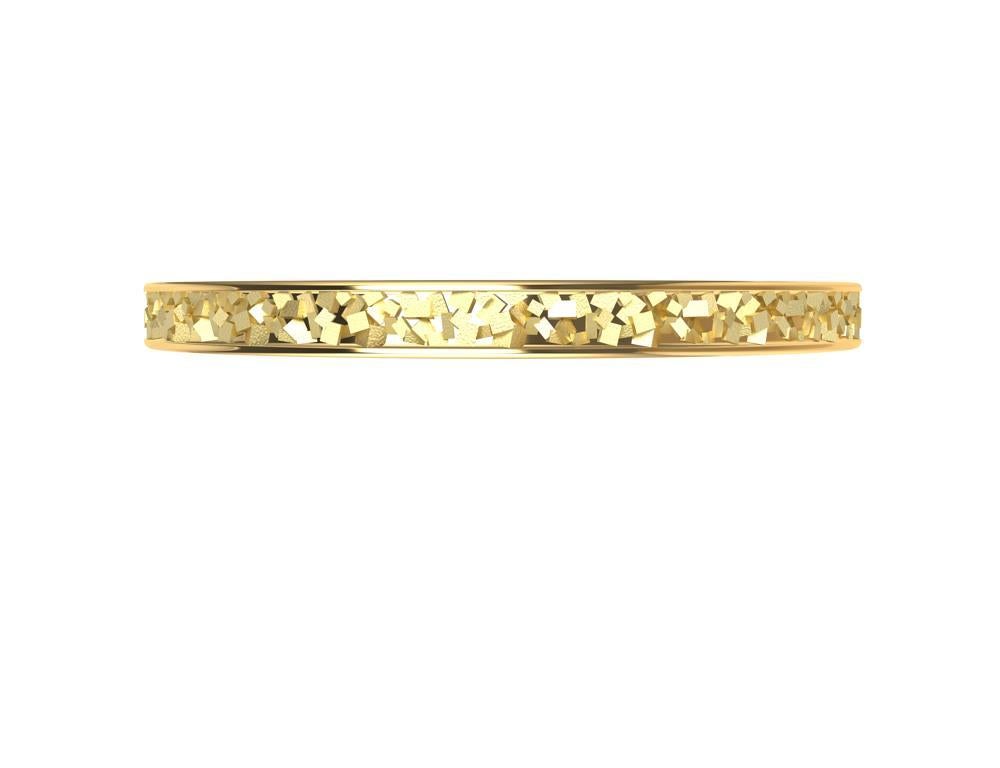 Women's or Men's 18 Karat Yellow Gold Rectangles Bangle Bracelet For Sale