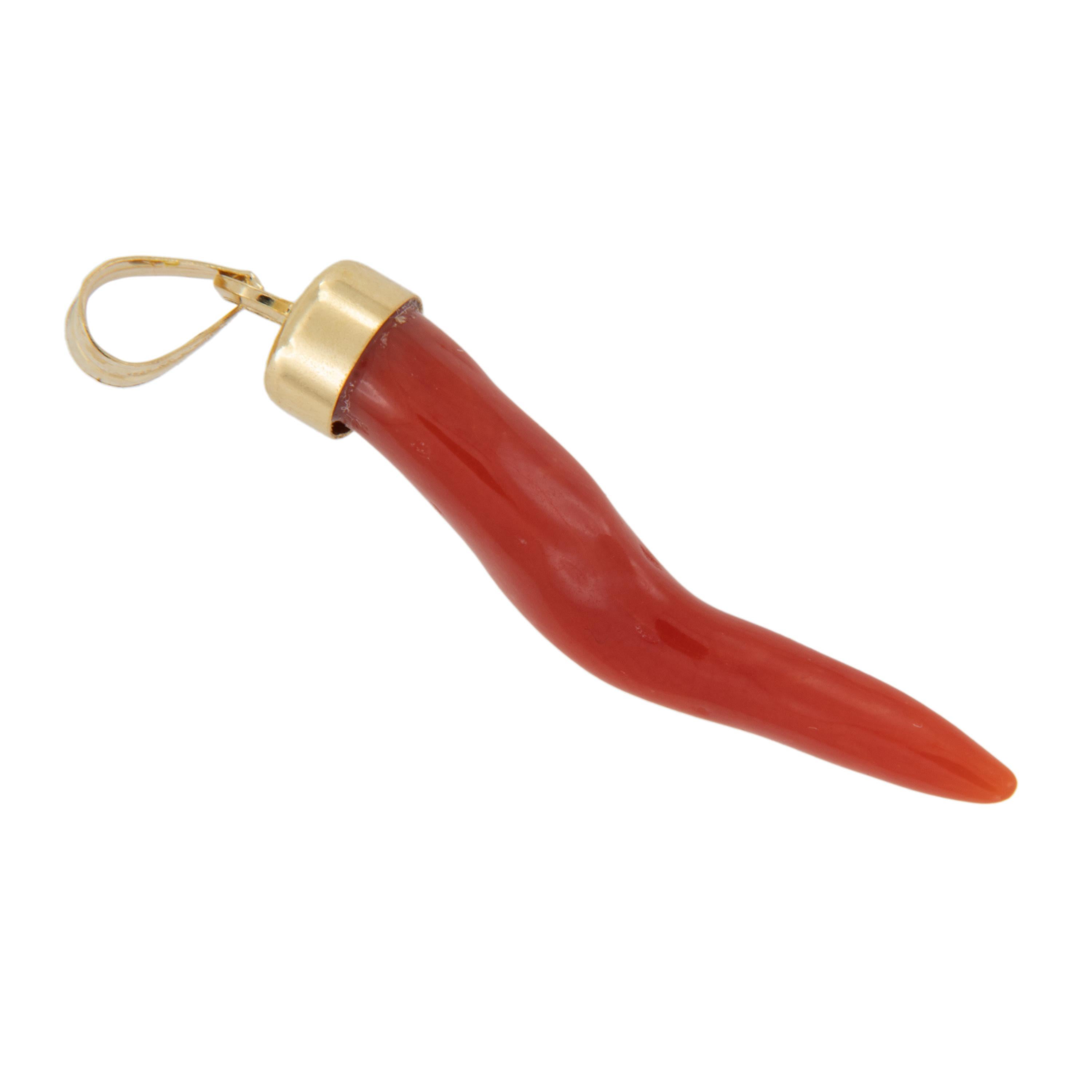 red italian horn necklace