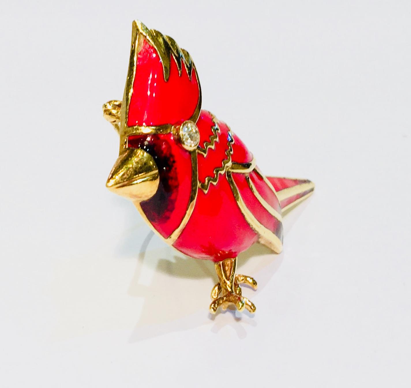 cardinal brooch