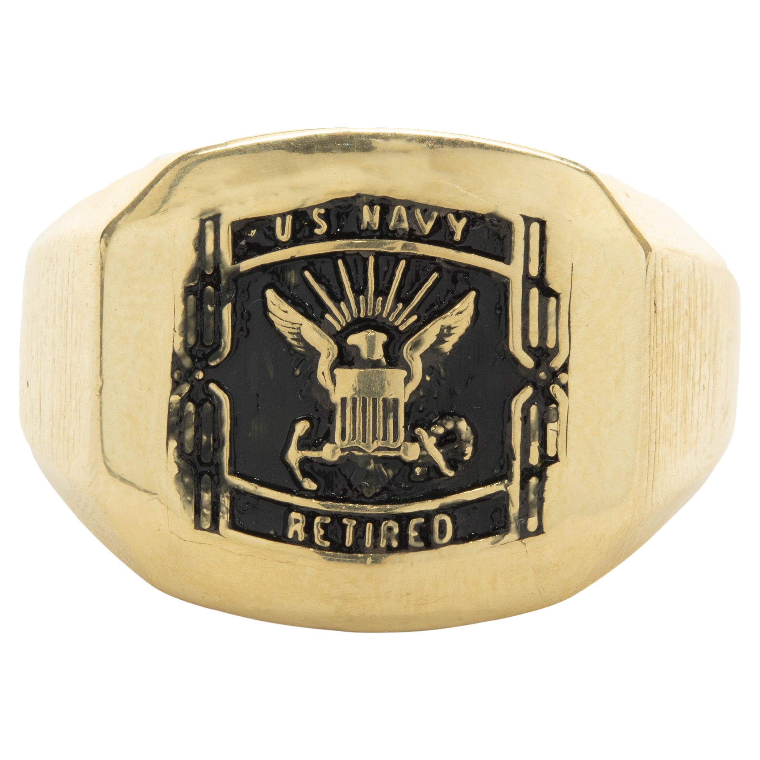 18 Karat Yellow Gold Retired U.S. Navy Signet Ring For Sale at 1stDibs | us  navy rings, u.s. navy rings, us navy signet ring