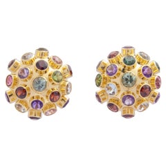 18 Karat Yellow Gold, Retro, 'Sputnik' Ear Clips by H. Stern