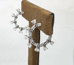 18 Karat Yellow Gold Rhodium Plated Diamond Hoops