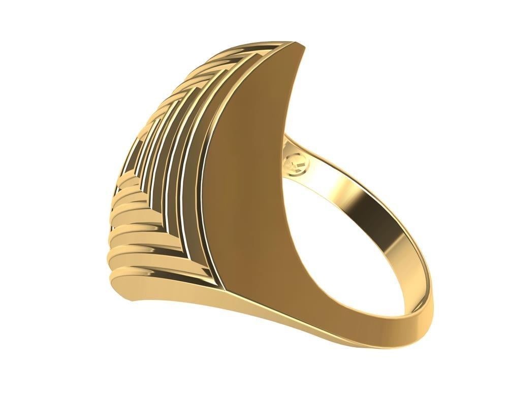 For Sale:  18 Karat Yellow Gold Rhombus Row Ring 6