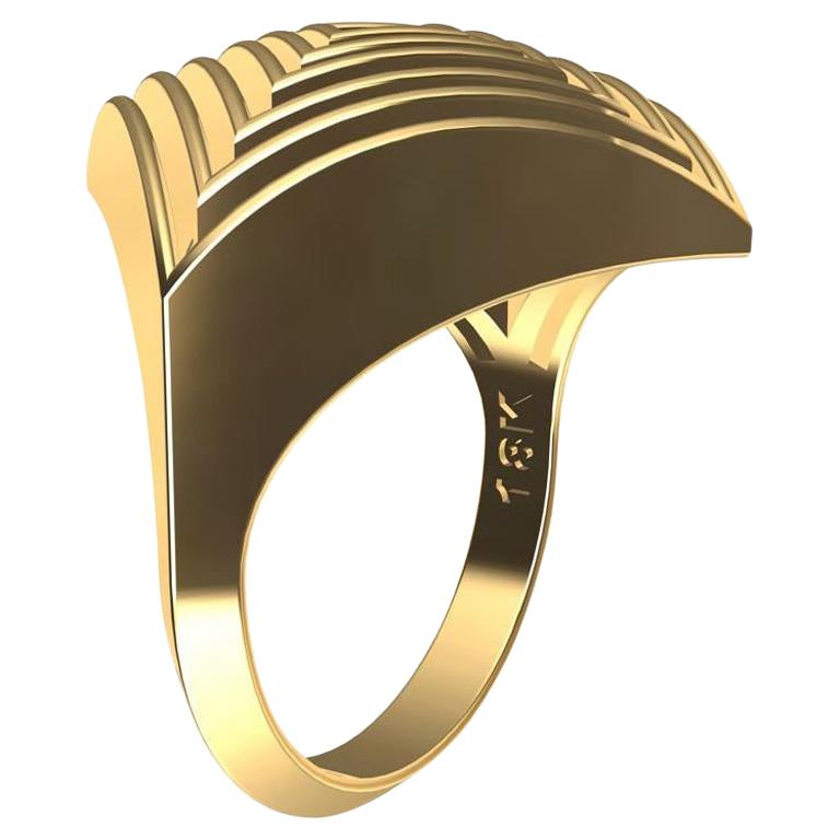 For Sale:  18 Karat Yellow Gold Rhombus Row Ring
