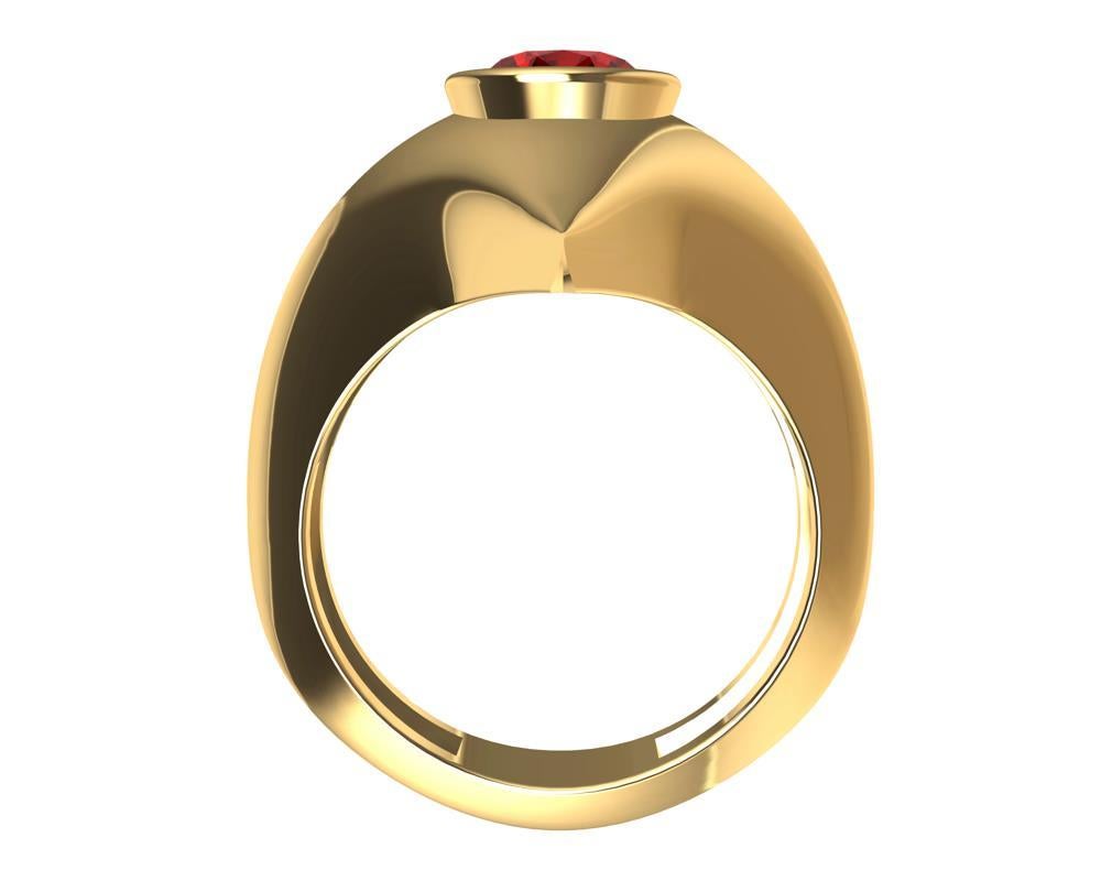 For Sale:  18 Karat Yellow Gold Rhombus Ruby 1.13 Carat Sculpture Ring 5