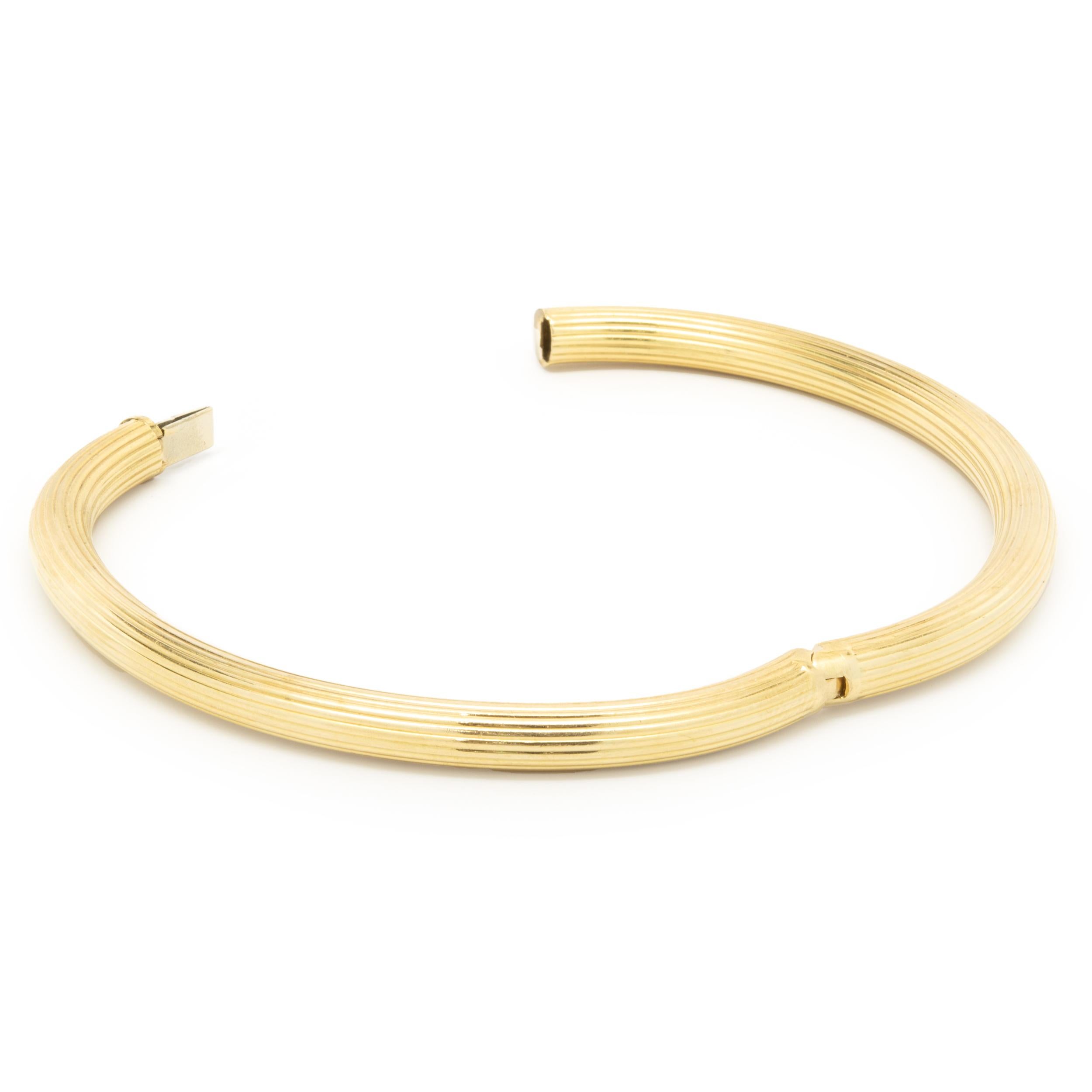 18 Karat Gelbgold gerippter Armreif im Zustand „Hervorragend“ in Scottsdale, AZ