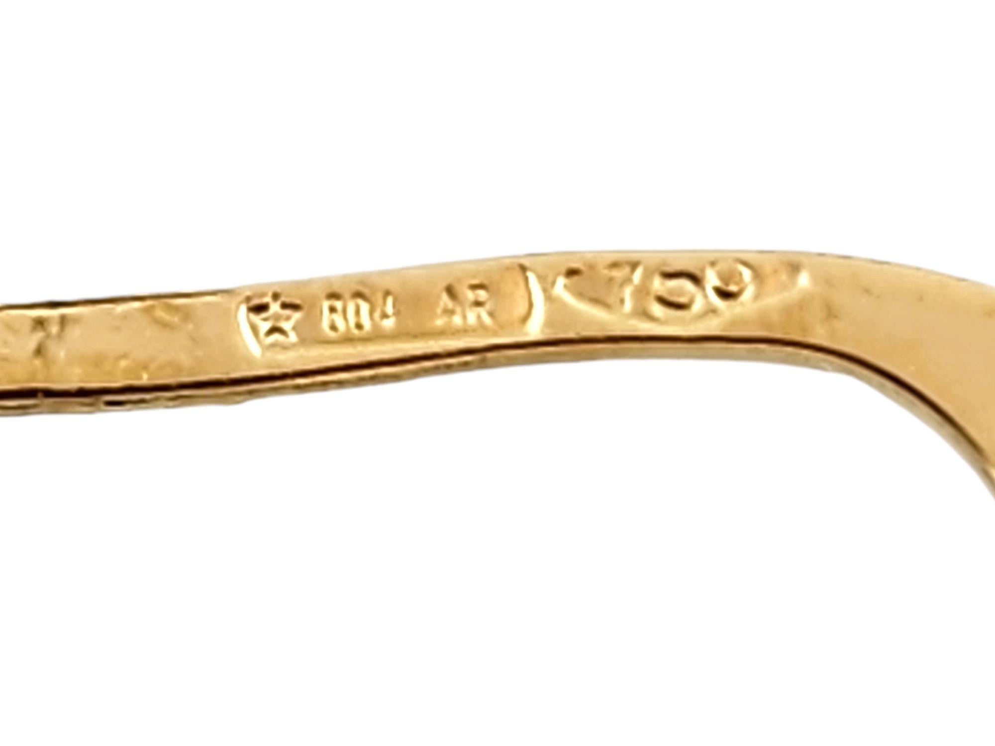 18 Karat Yellow Gold Ribbed Hoop Earrings #18488 3
