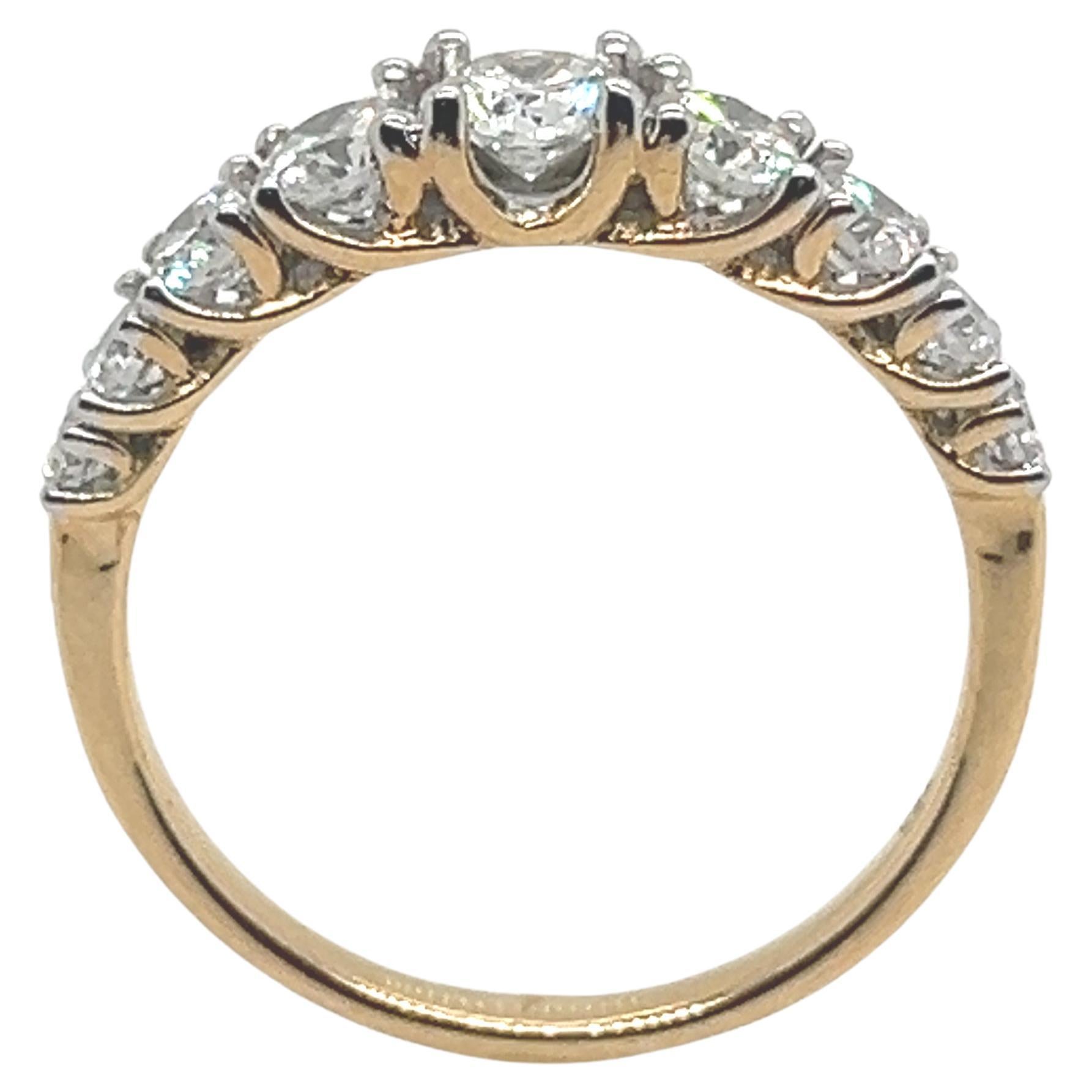 18-Karat Yellow Gold Ring Adorned with Eight 0.75 Carat Diamonds For Sale