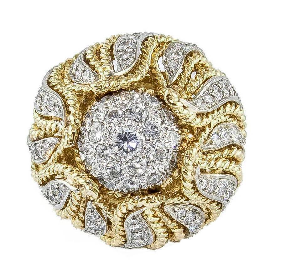 1, 82 carat Diamonds 18 kt Yellow Gold Ring