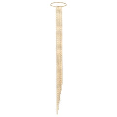 18 Karat Yellow Gold Ring with Long Tapered Chain Fringe
