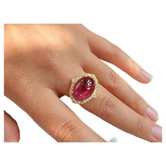 18 karat yellow gold ring with pink tourmaline, Key of Amsterdam Collection