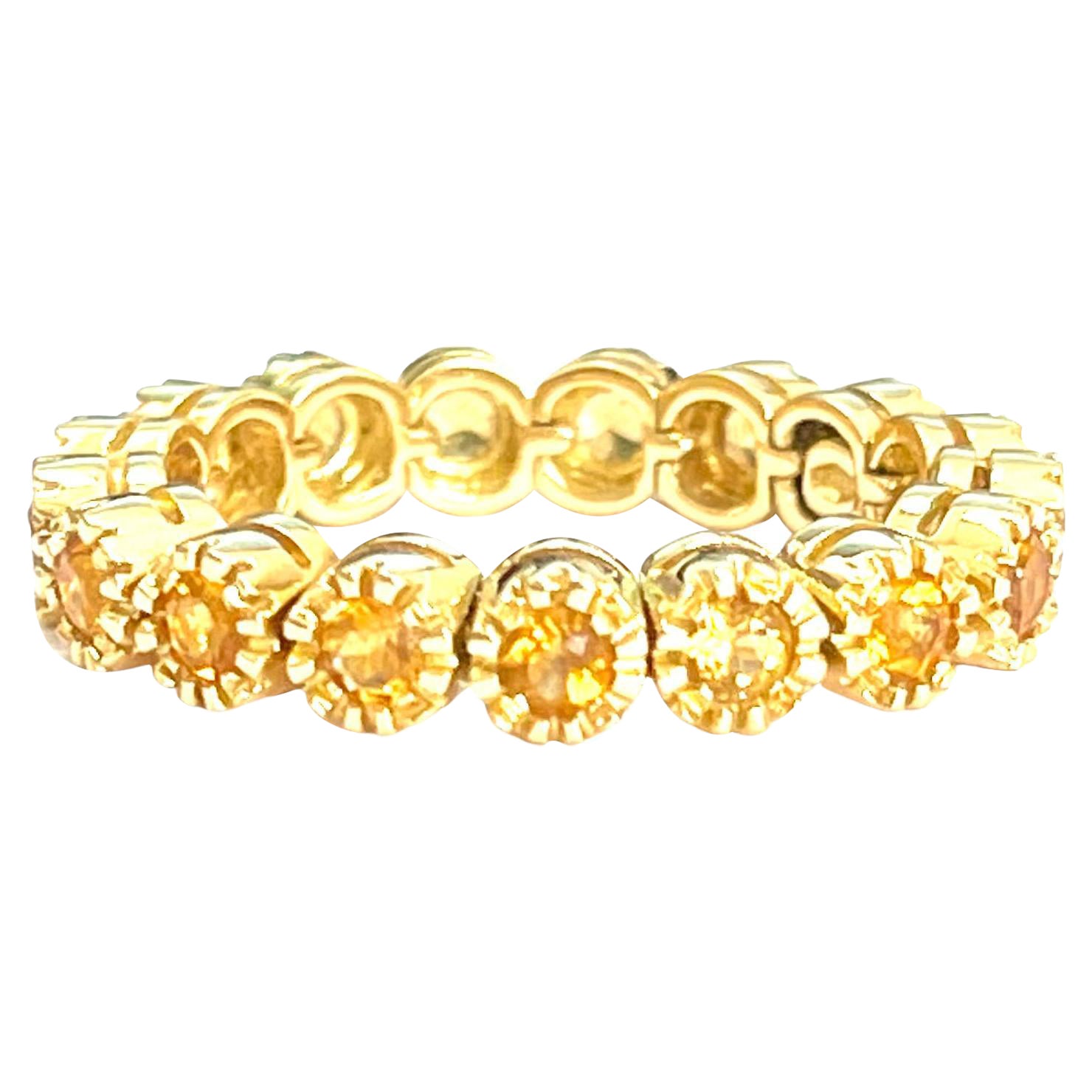 Ring aus 18 Karat Gelbgold mit gelbem Saphir und gelbem Saphir