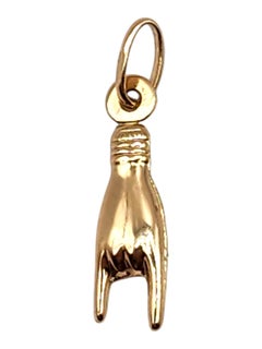18 Karat Yellow Gold Rock 
Roll Hand Charm #20005