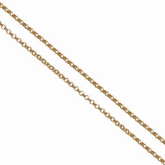 18 Karat Solid Yellow Gold Rollo Belcher Chain Necklace