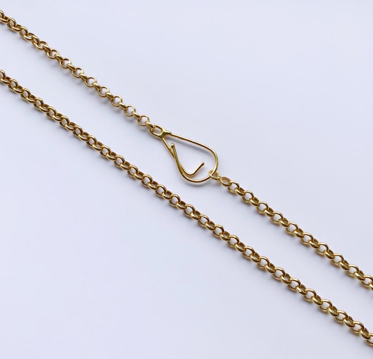 Contemporary 18 Karat Solid Yellow Gold Rollo Belcher Chain Necklace For Sale