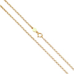 18 Karat Solid Yellow Gold Rollo Belcher Chain Necklace