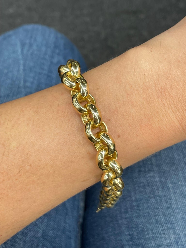 18K Yellow Gold Rolo Link Bracelet - 2.5mm Round Circle