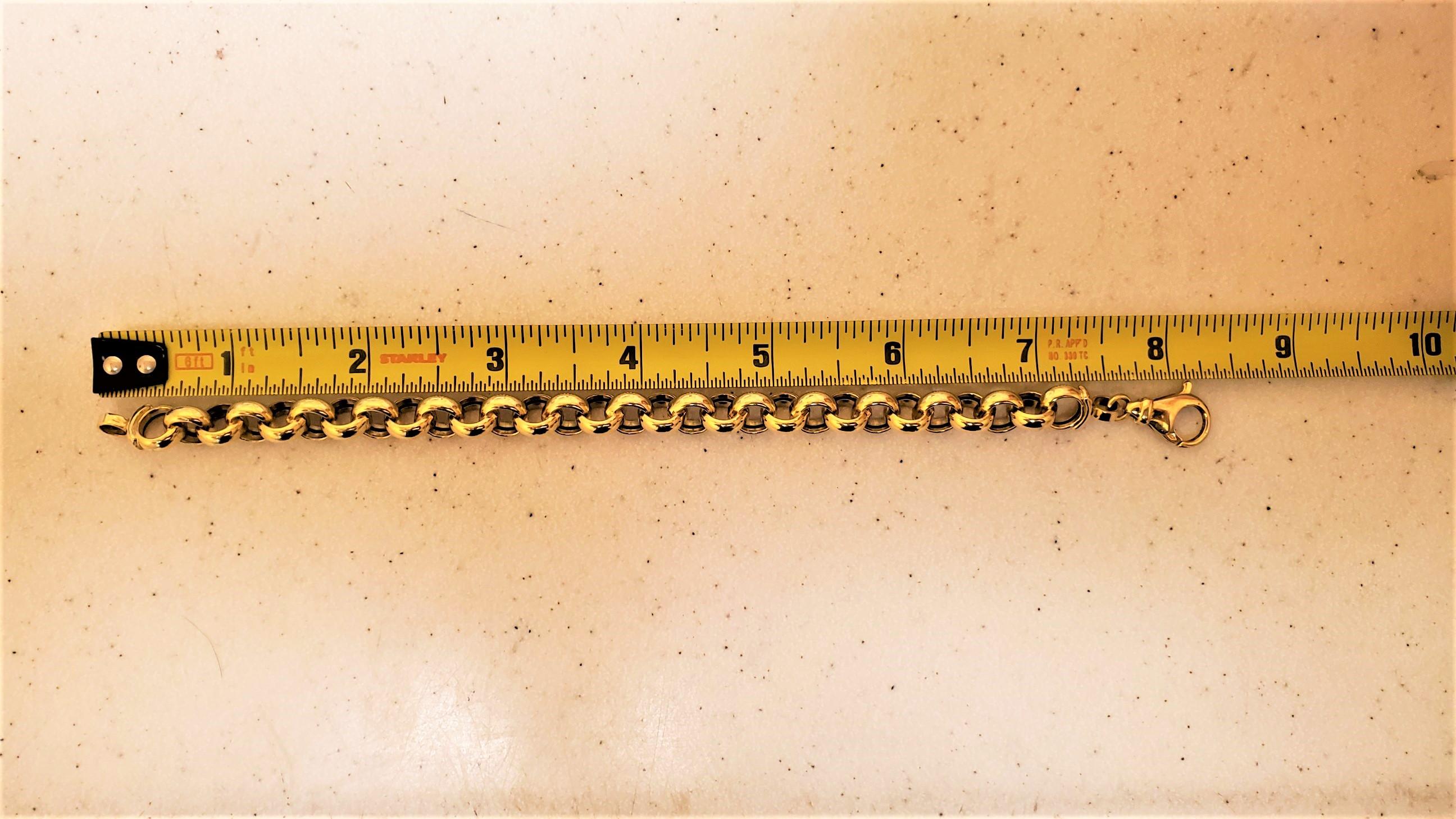 Women's or Men's 18 Karat Yellow Gold Rolo Link Bracelet, Lobster Clasp, 25.7g, 8.25 Length