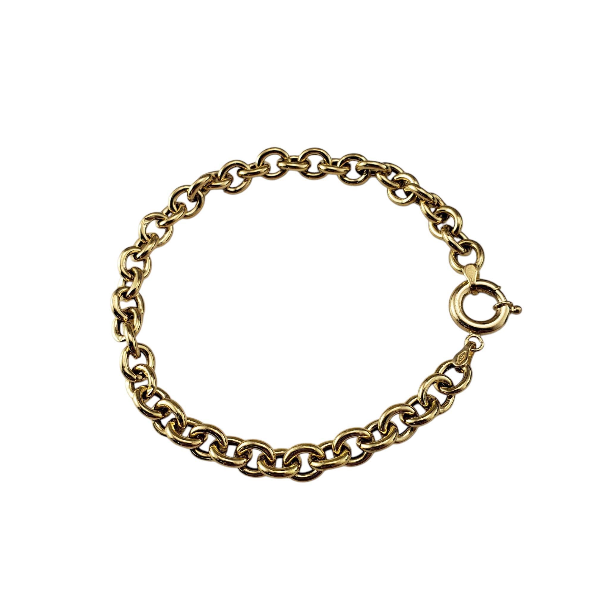 18 Karat Yellow Gold Rolo Link Chain Bracelet #21244 In Good Condition In Washington Depot, CT