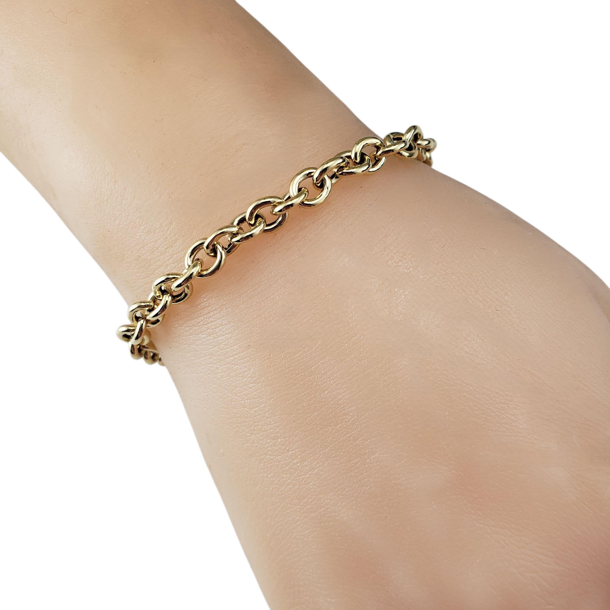18 Karat Yellow Gold Rolo Link Chain Bracelet #21244 2