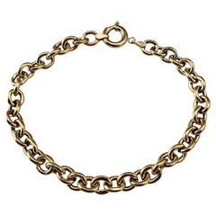 18 Karat Yellow Gold Rolo Link Chain Bracelet #21244