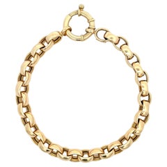 Bracelet à maillons à motif rolo en or jaune 18 carats, 12,1 grammes, fabriqué en Italie