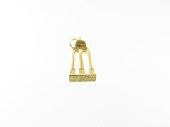 18 Karat Yellow Gold Roman Temple of Castor and Pollux Charm