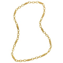 18 Karat Yellow Gold Rope Link Chain Necklace