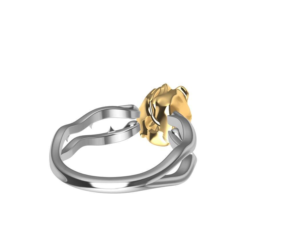 For Sale:  18 Karat Yellow Gold Rose and Platinum GIA Diamond Engagement Ring 8