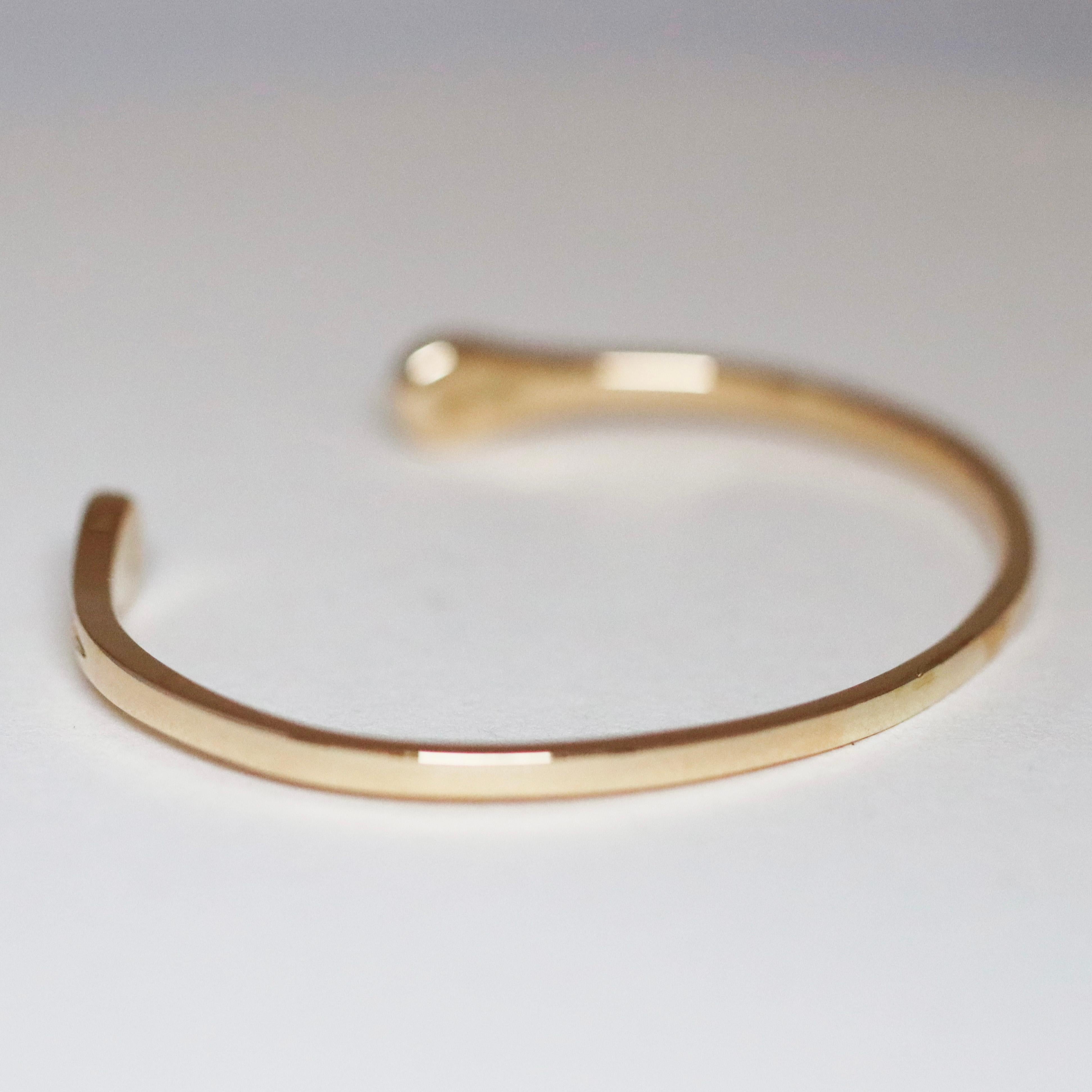 Taille mixte Bracelet manchette en or jaune 18 carats diamants taillés en rose diamants taillés en brillant en vente