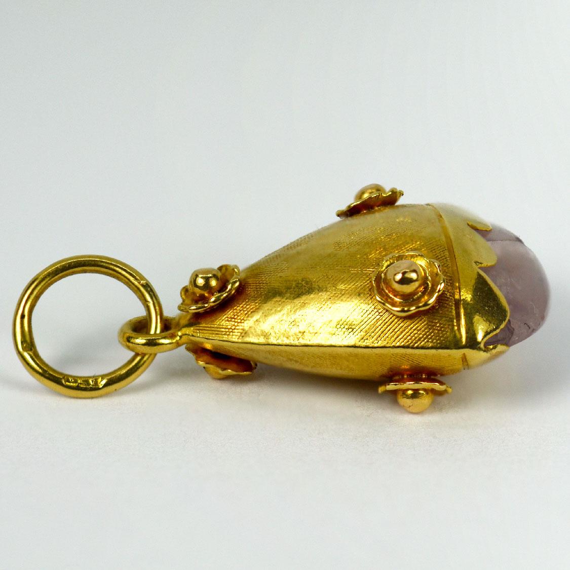 gold rose quartz pendant