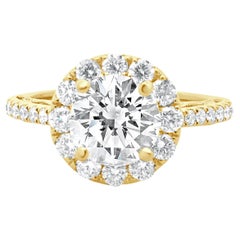 Verlobungsring aus 18 Karat Gelbgold mit rundem Diamanten im Brillantschliff