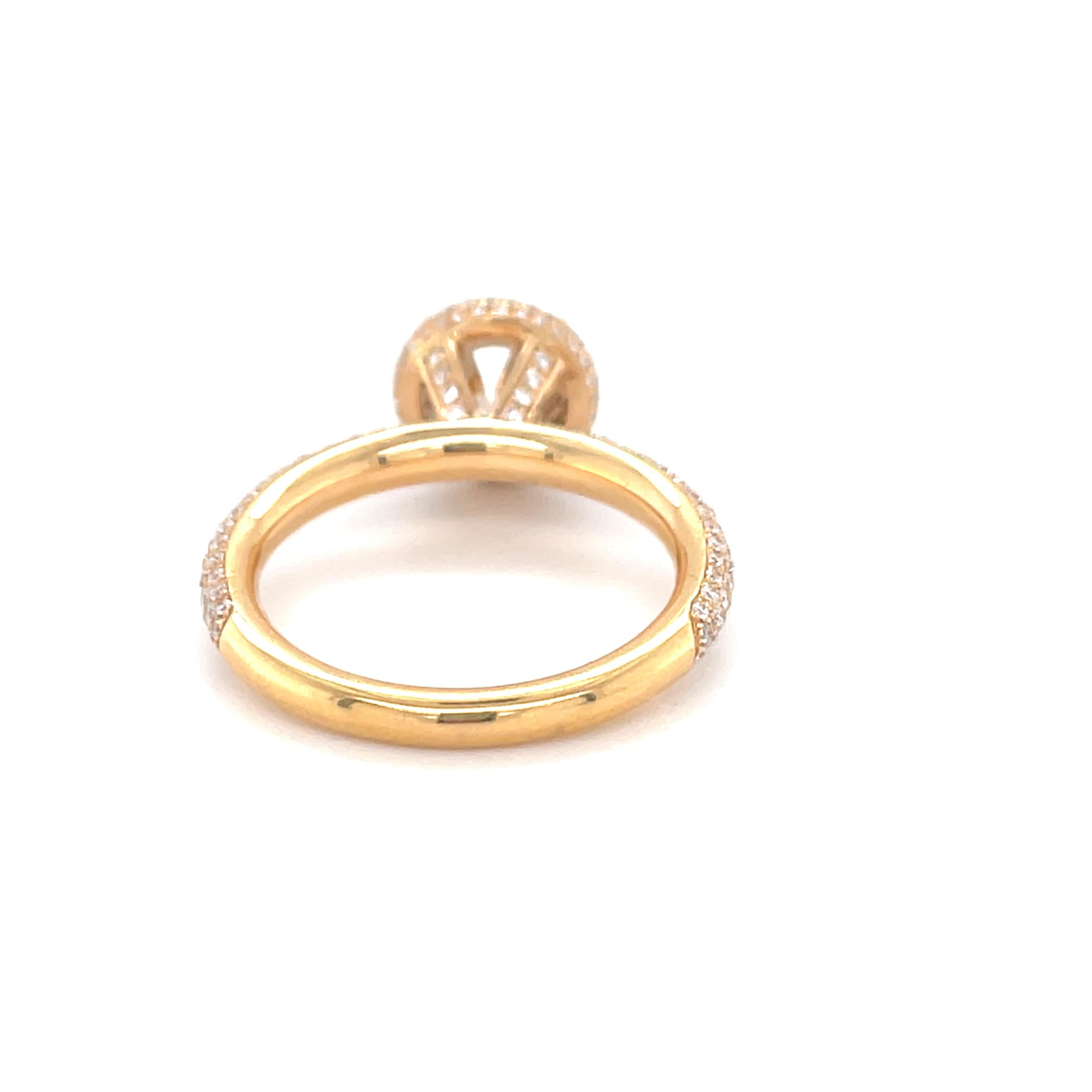 18 Karat Yellow Gold Round Brown Diamond Solitaire Ring For Sale 1