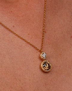 18 Karat Yellow Gold Round Diamond Pendant