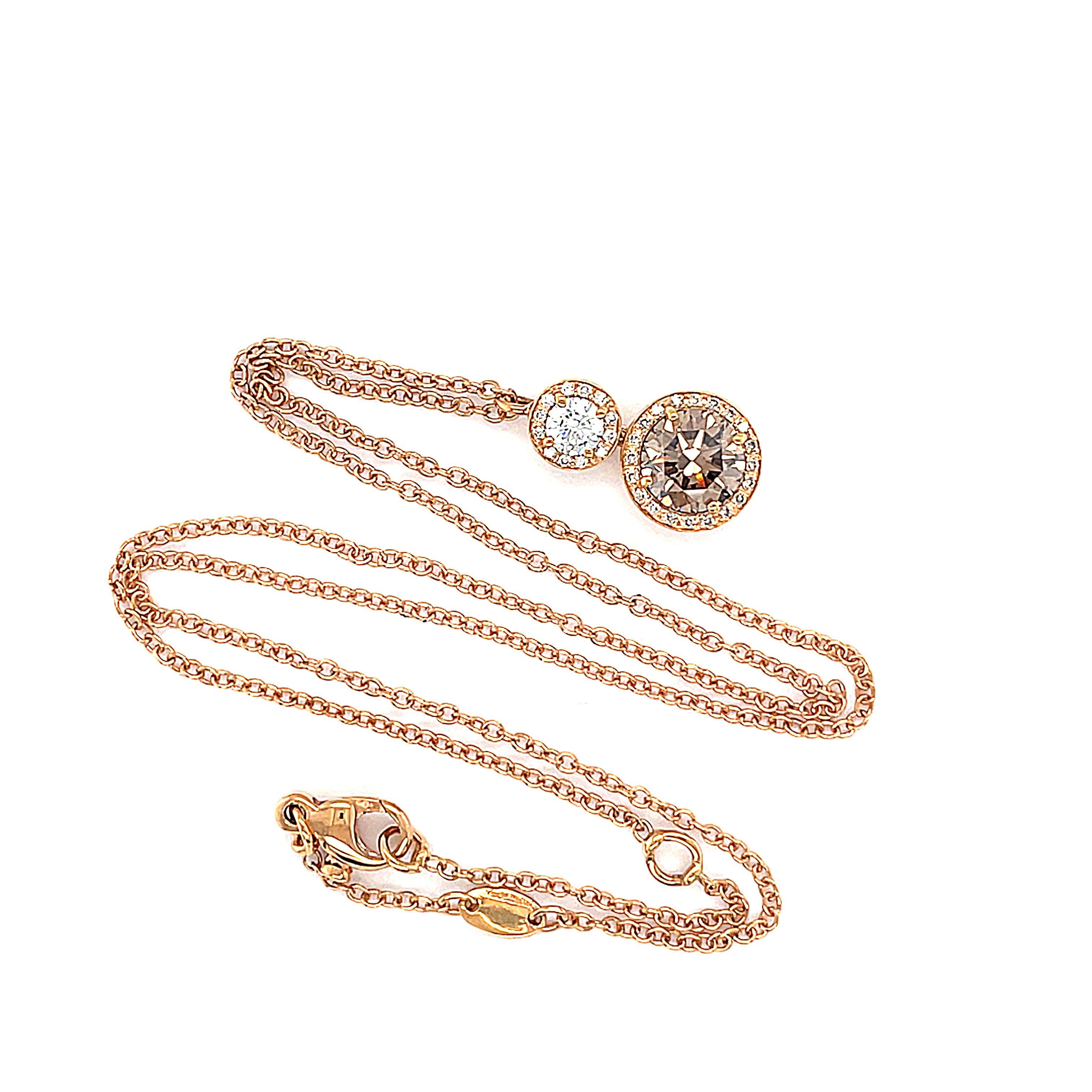 Pendentif en or jaune 18 carats avec diamants ronds Pour femmes en vente