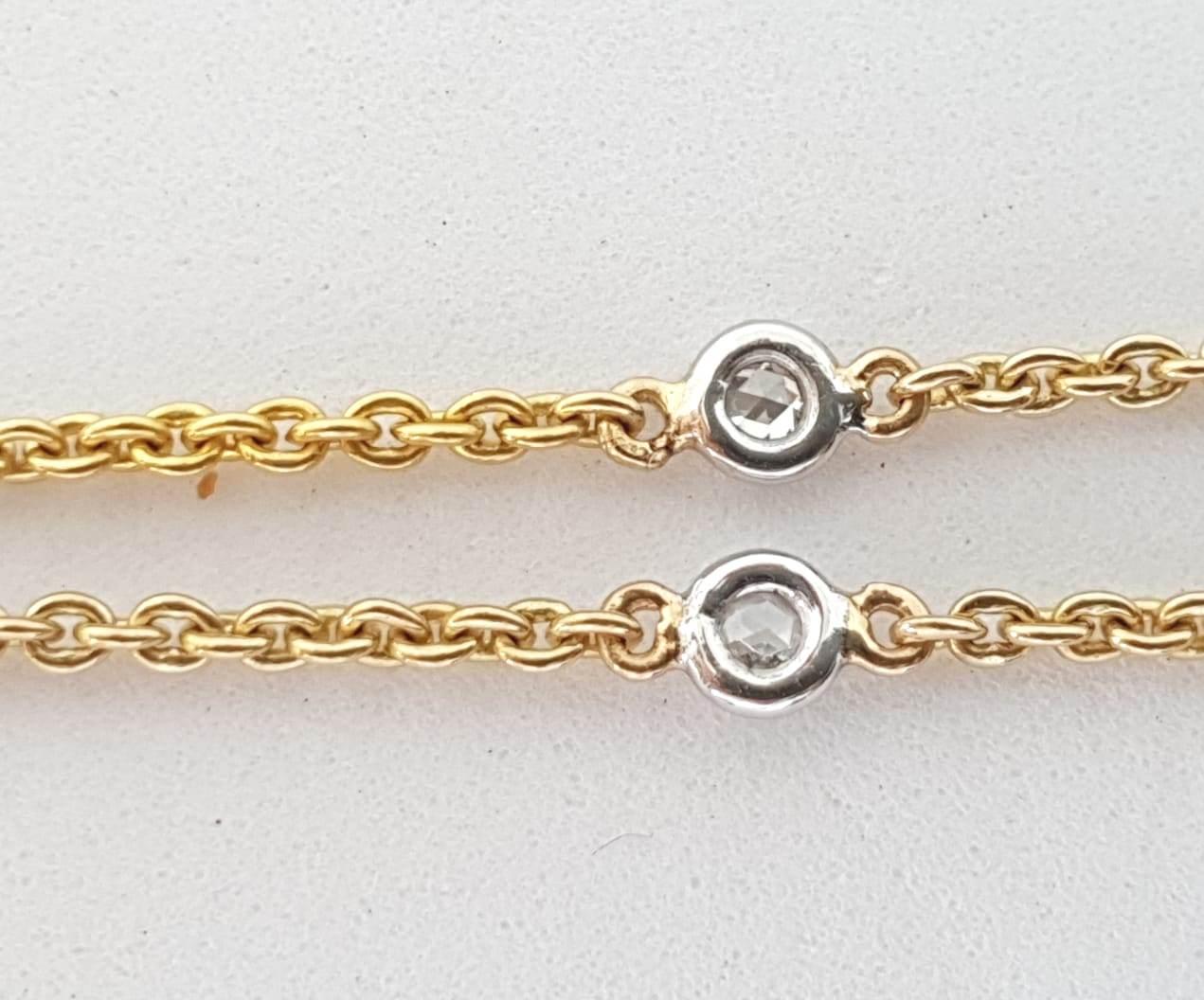 Brilliant Cut 18 Karat Yellow Gold Round Shape Diamond Studded Pendant Necklace