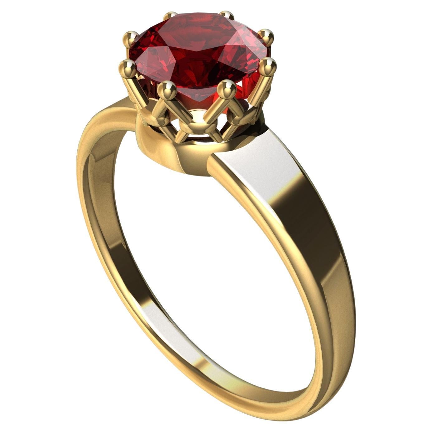 For Sale:  18 Karat Yellow Gold Royal Rhombus Ruby Ring 2