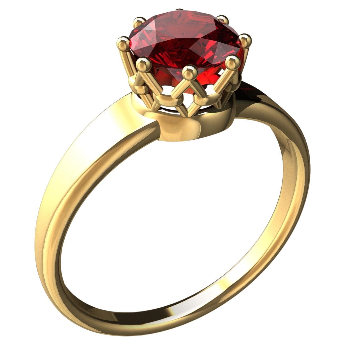 For Sale:  18 Karat Yellow Gold Royal Rhombus Ruby Ring 3