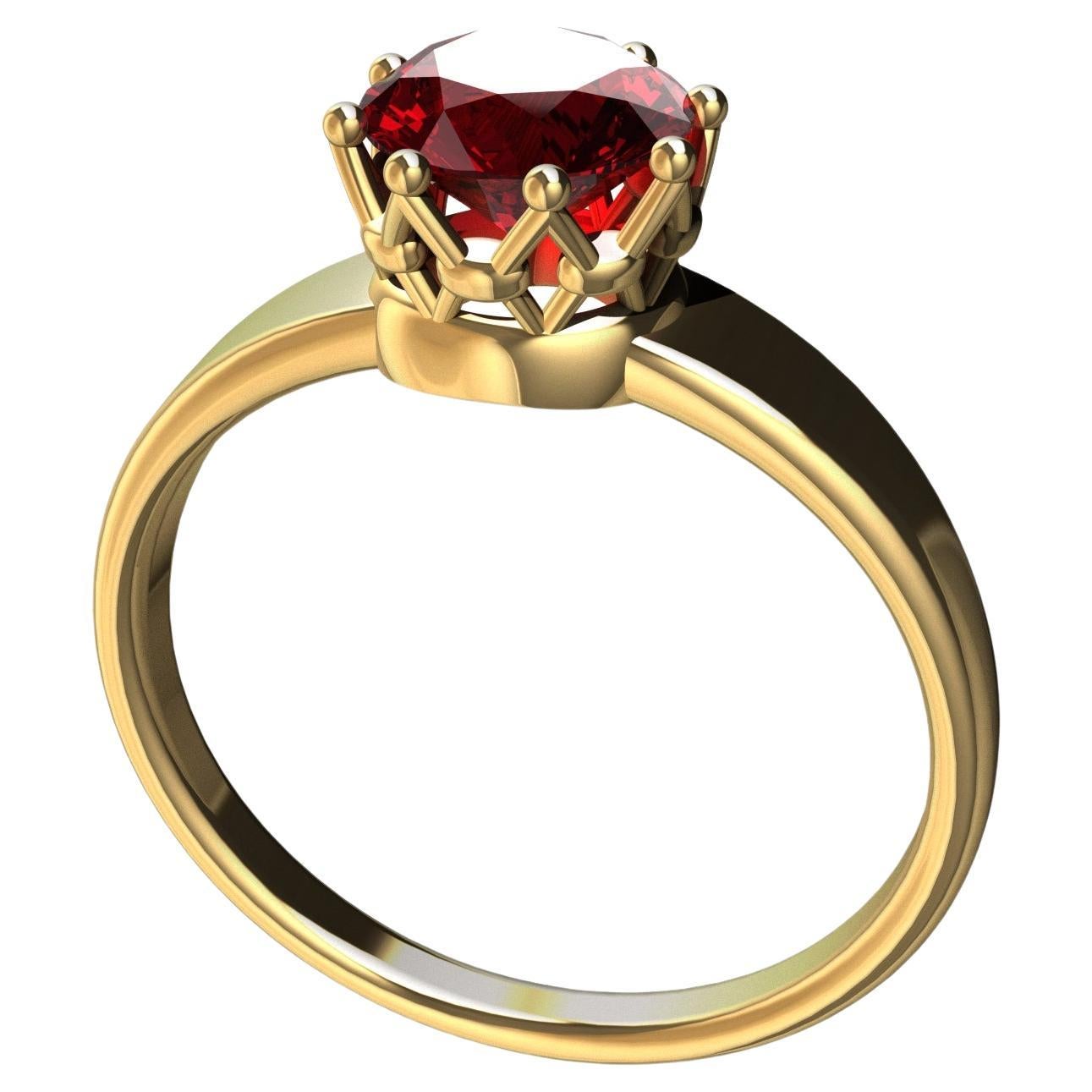 For Sale:  18 Karat Yellow Gold Royal Rhombus Ruby Ring