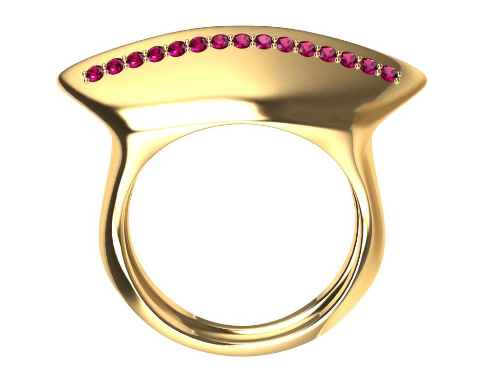 For Sale:  18 Karat Yellow Gold Rubies and  Vivid Yellow Diamonds Cocktail Ring 4