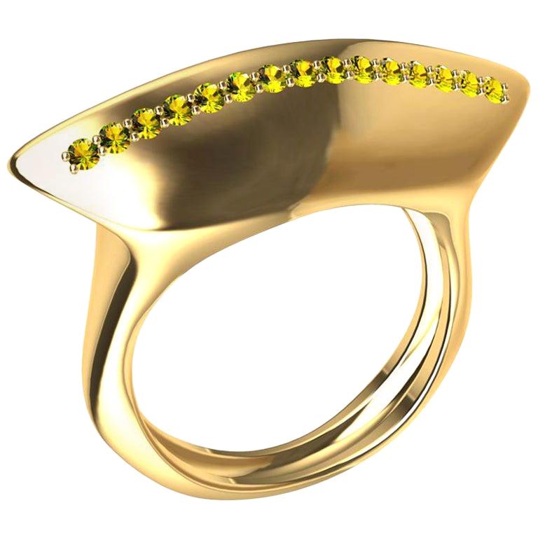 18 Karat Gelbgold Rubine und  Vivid Yellow Diamonds Cocktail Ring