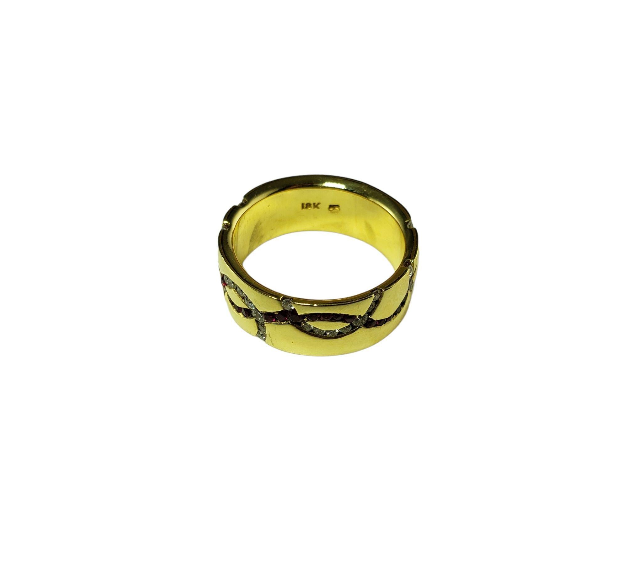 18 Karat Gelbgold Rubin und Diamant-Ring Größe 6,5 #14594 im Zustand „Gut“ im Angebot in Washington Depot, CT