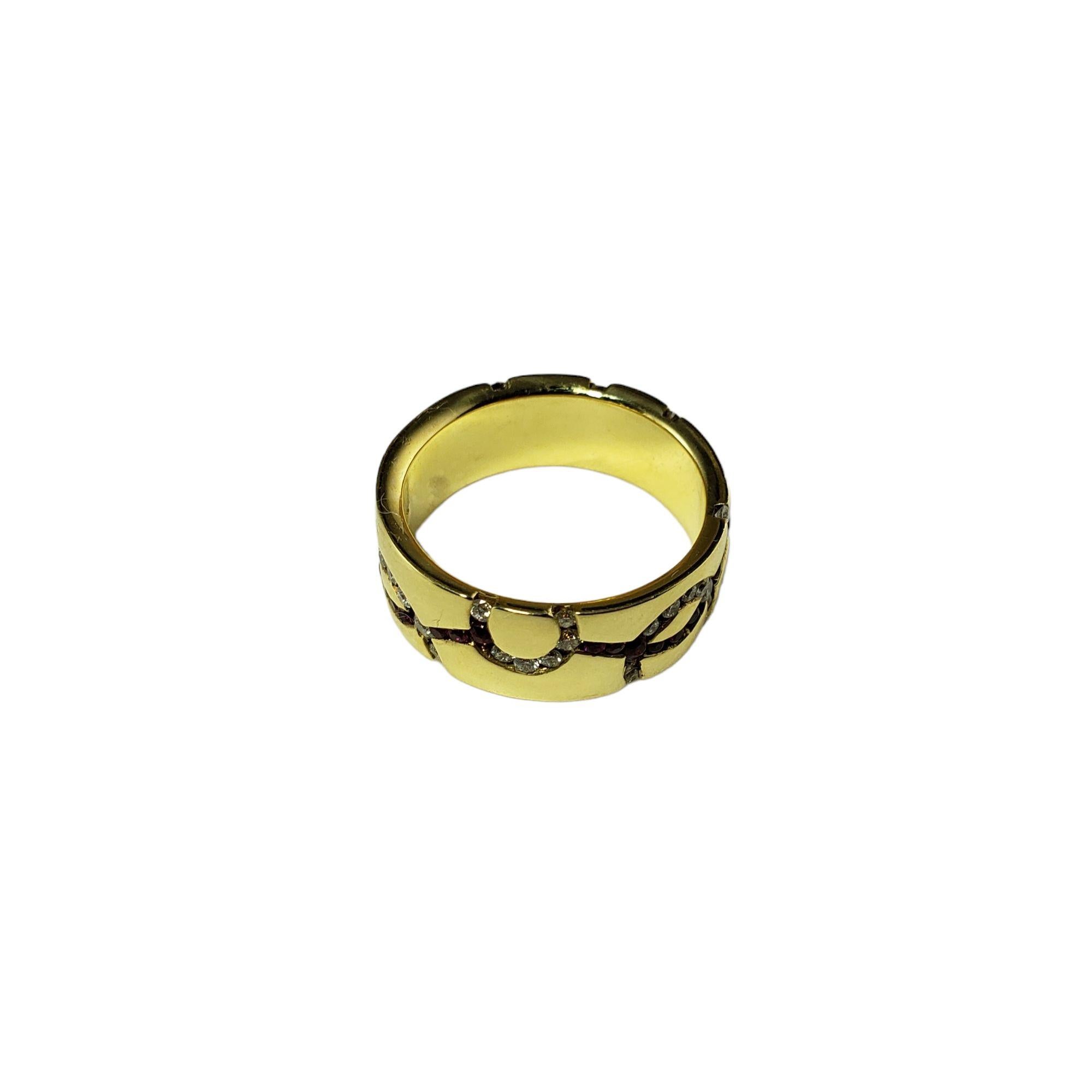 18 Karat Gelbgold Rubin und Diamant-Ring Größe 6,5 #14594 im Angebot 3
