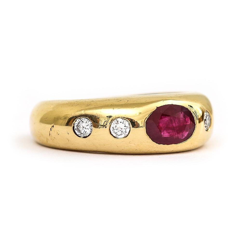 18 carat gold ruby and diamond ring