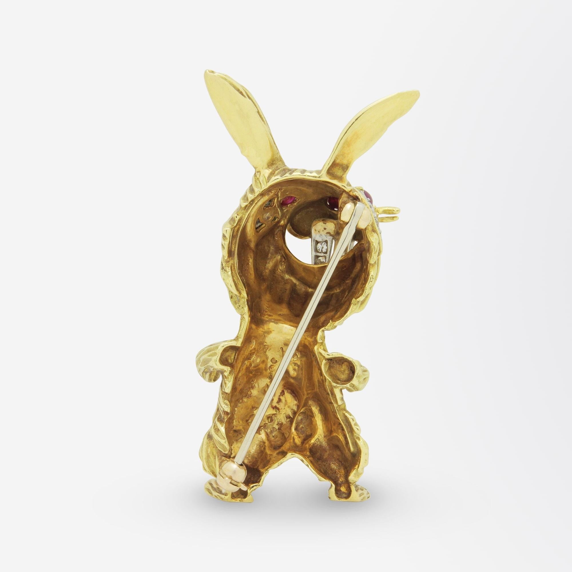 gold rabbit brooch