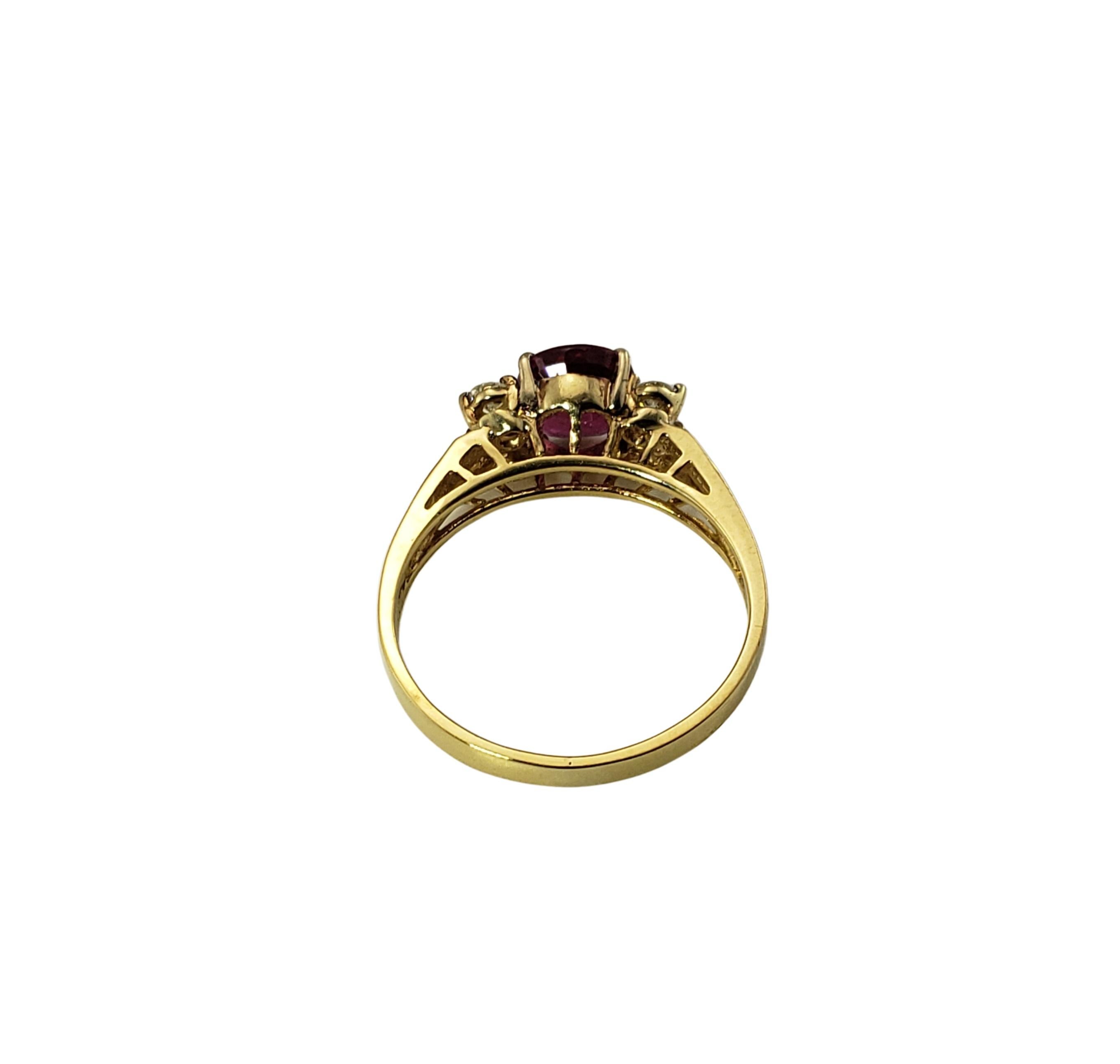 18 Karat Yellow Gold Ruby and Diamond Ring For Sale 1
