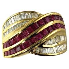 18 Karat Yellow Gold Ruby and Diamond Ring #13905